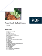 Resep Ayam Gepuk