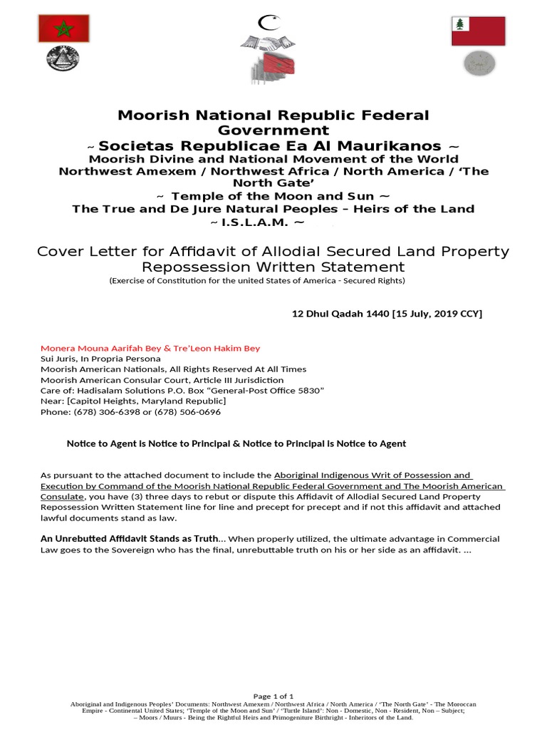298 DILLS POINT RD BEAUFORT NC - Affidavit of Allodial Secured Land  Property Repossession | PDF | Trust Law | Justice