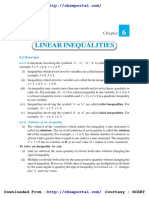 Linear Inequalities: 6.1 Overview