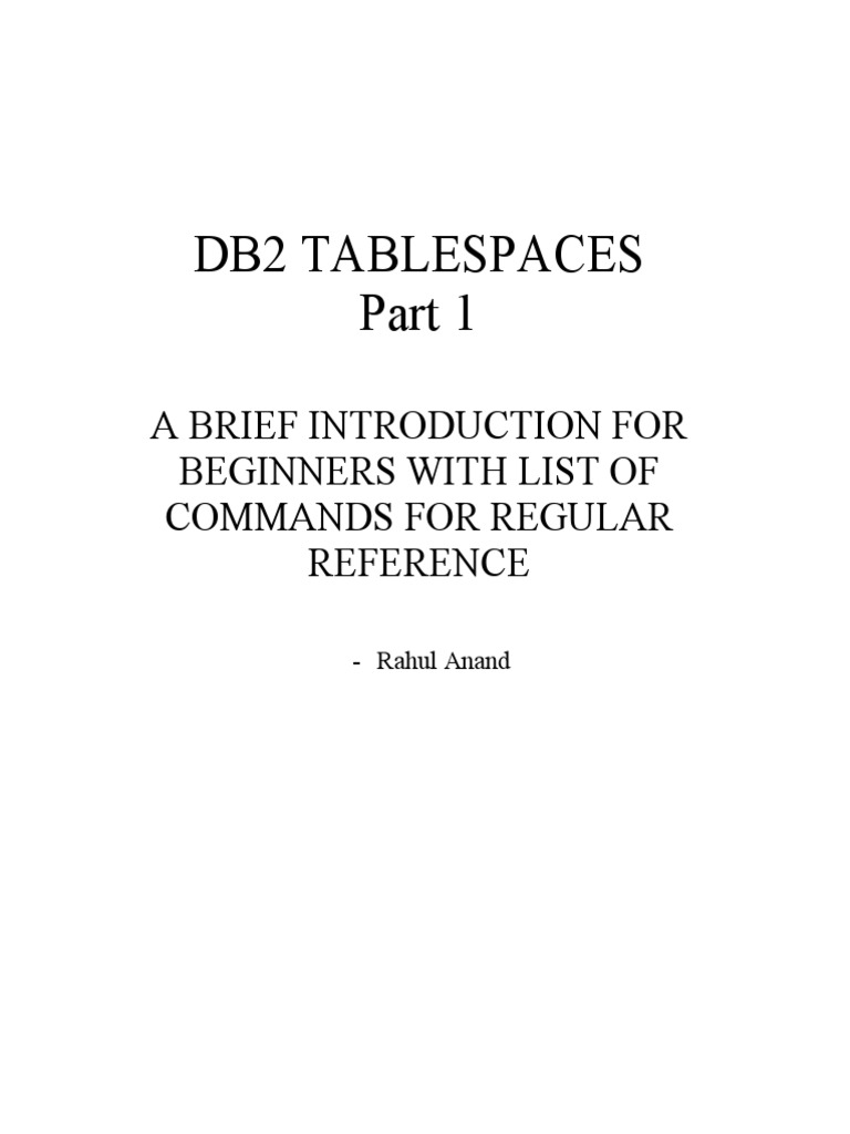 Db2 tablespace creation pdf databases database index