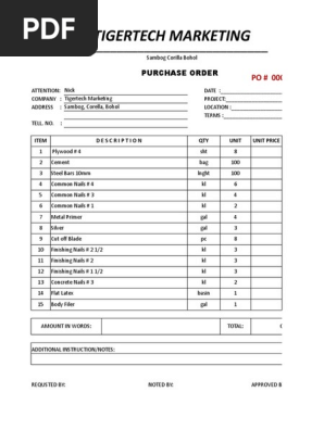 Purchase Order Form