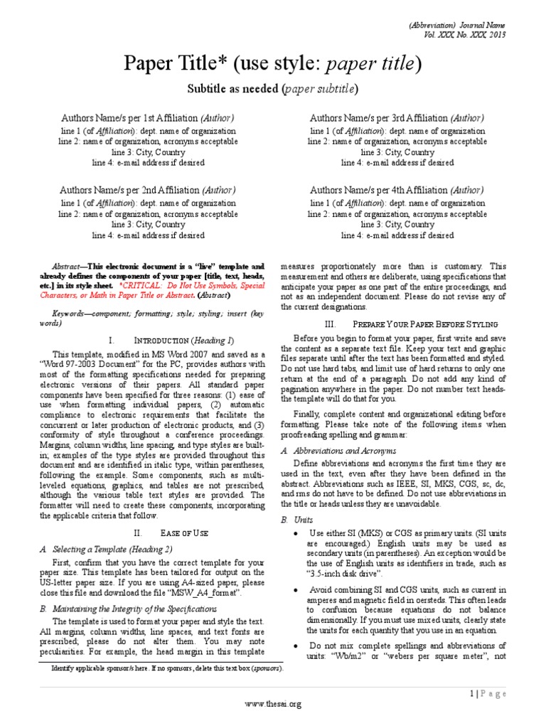 Sai Paper Format Pdf Note Typography Citation
