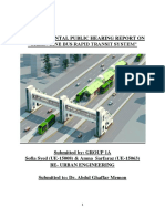 Environemental Public Hearing Report On "Green Line Bus Rapid Transit System"