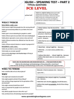 Cambridge English - Speaking Test - Part 2 (Fce) - Typical Questions PDF