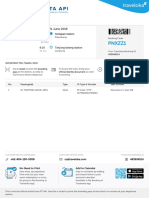 E-ticket for Sriwijaya S1 train