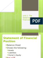 Unit 1: The Statement of Financial Position