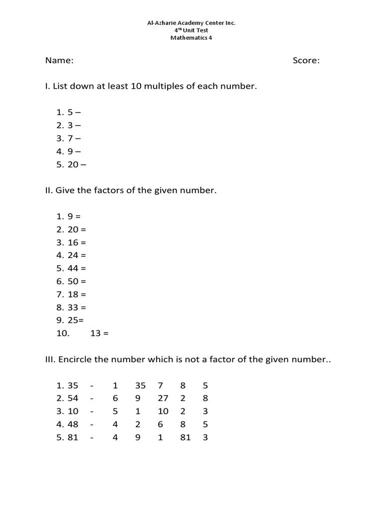 Grade 4 Math Test Prep | PDF