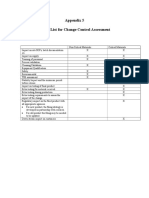 Appendix 5 Check List For Change Control Assessment