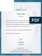 Data Science Training - Certificate of Completion PDF