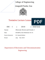 EDC 1 Lecture Plan Odd 2019