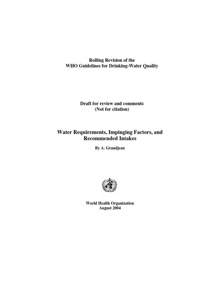 Water Requirements, Impinging Factors, and Intakes PDF