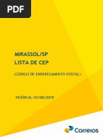 CEP's atualizados Mirassol/SP