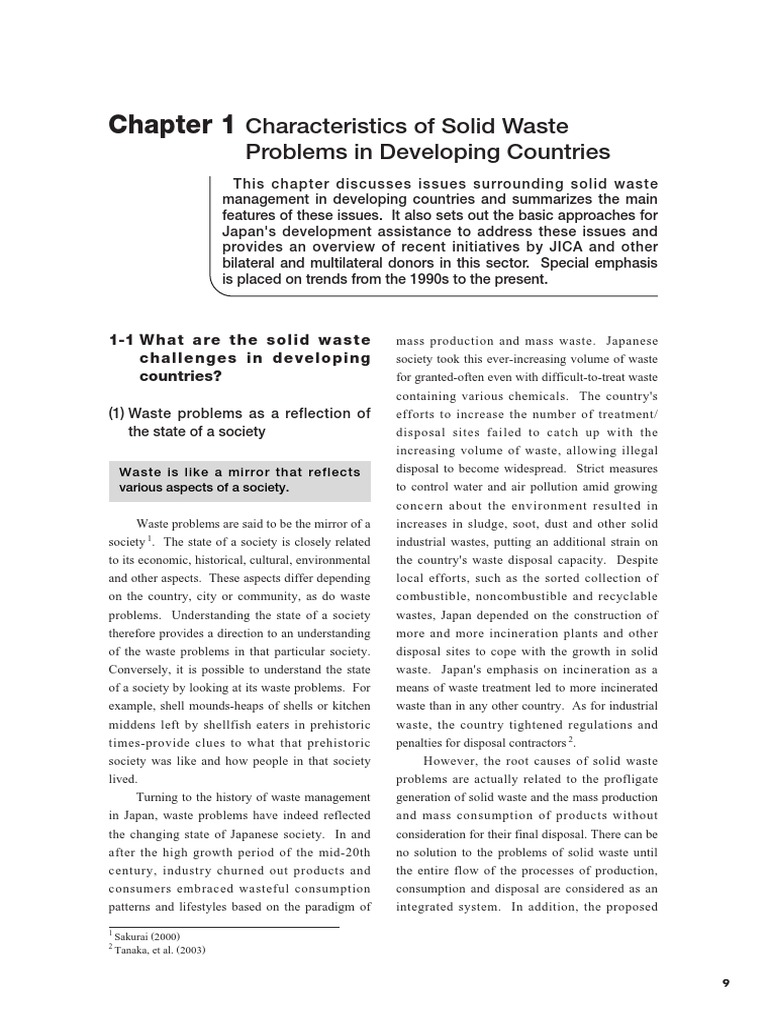 Characteristics of Solid Waste Problems in Developing Countries | PDF ...