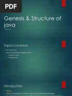 Genesis & Structure of Java: Topic 02