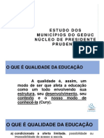 Estudo Dos Dados Dos Municípios Do GEDUC (Pres. Prudente)