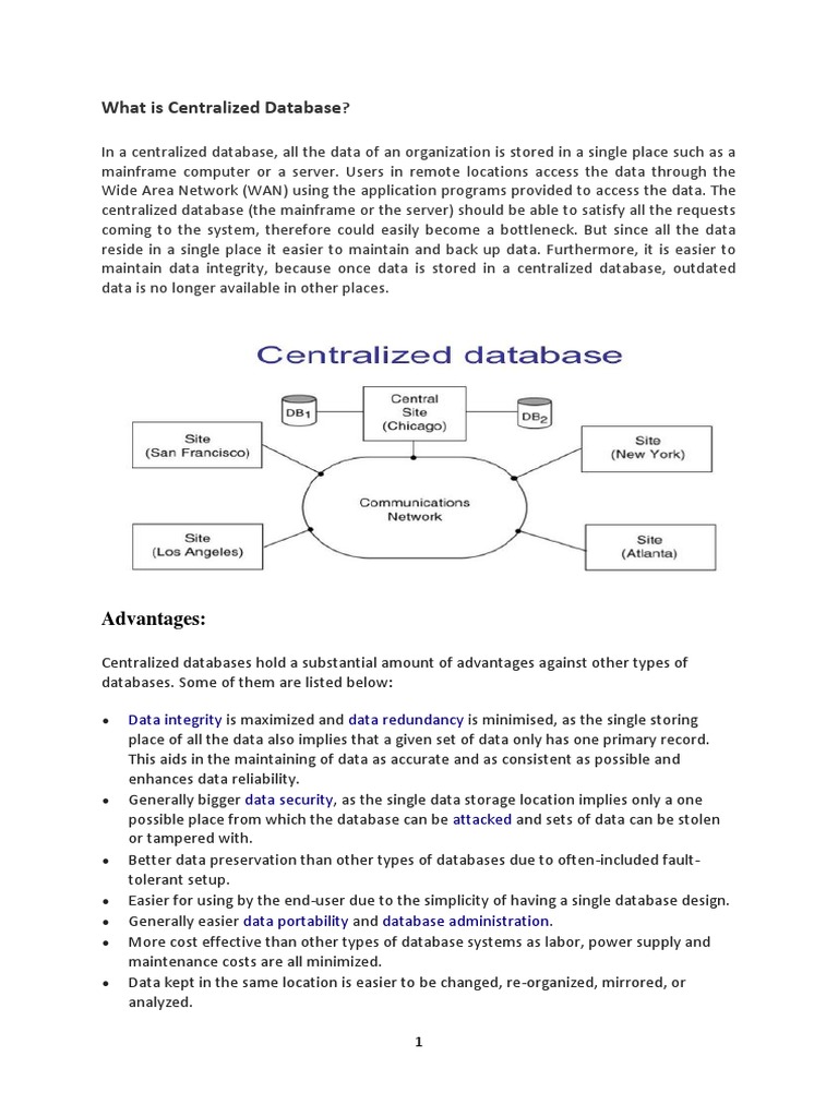 What Is Centralized Database | PDF | Replication (Computing) | Databases