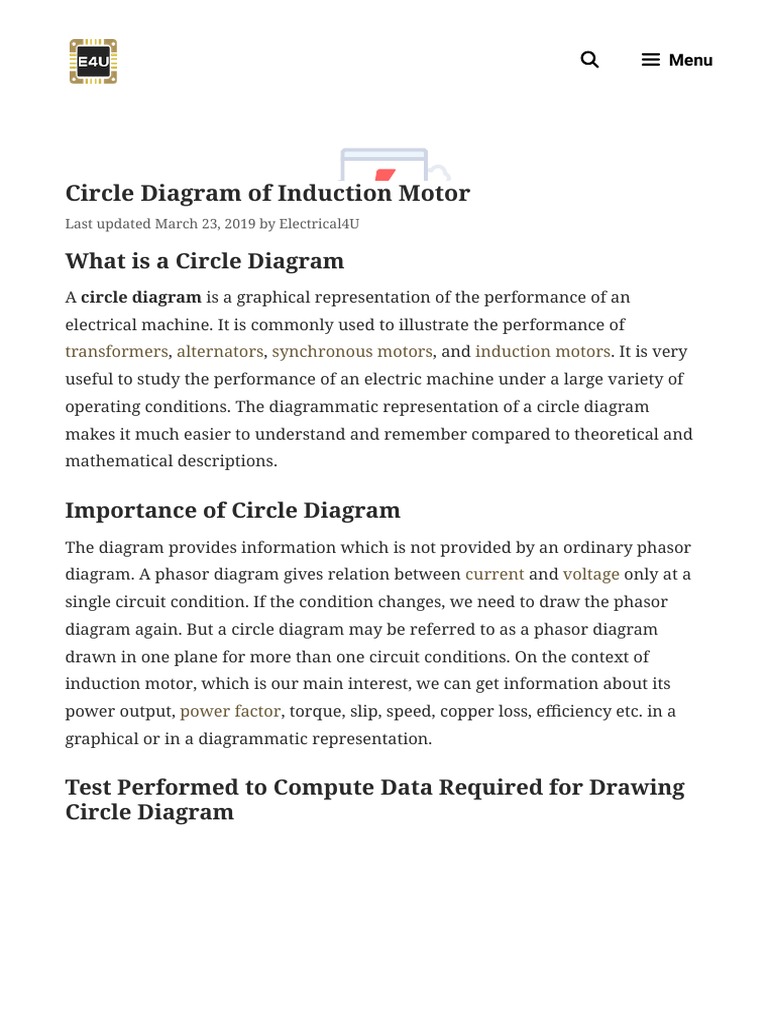 Circle Diagram of Induction Motor Electrical4U PDF Electric Motor