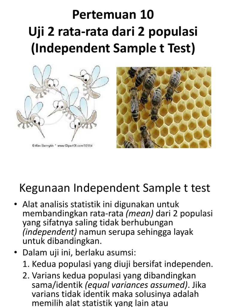 Minggu 10 (Uji Dua Rata-Rata - Independent Sample T Test) | PDF