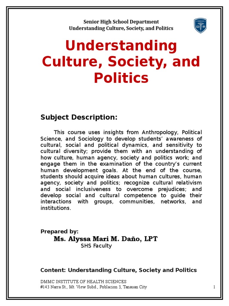 Understanding culture, society and politics grade 11 module 1 image