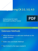 Programming C# 2.0, 3.0, 4.0: Muhammed Ali Sakhi Microsoft Certified Trainer