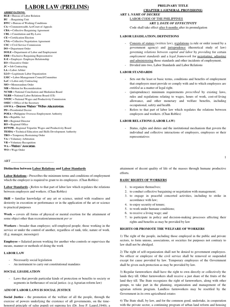 Overview of Philippine Labor Law | PDF | Collective Bargaining | Employment