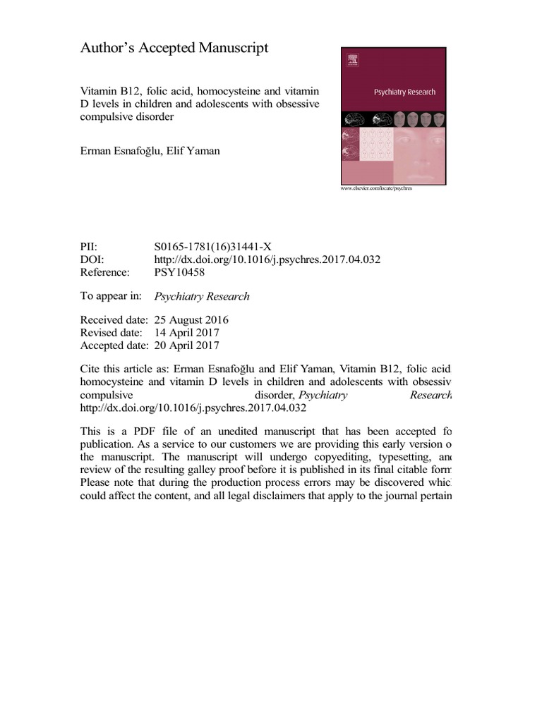 Jurnal Asam Folat PDF Disorder Vitamin B12