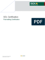 SDL Post Editing Certification