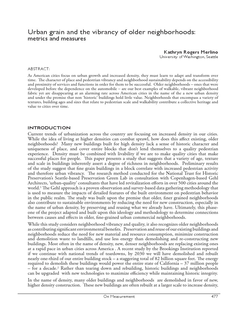 Studying The Urban Grain PDF PDF Geographic Information System