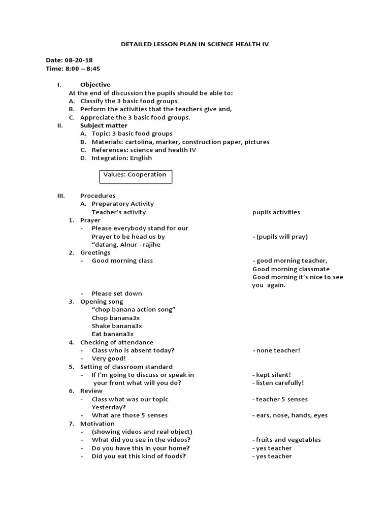 Lesson Plan: 3 Basic Food Groups | PDF | Breads | Foods