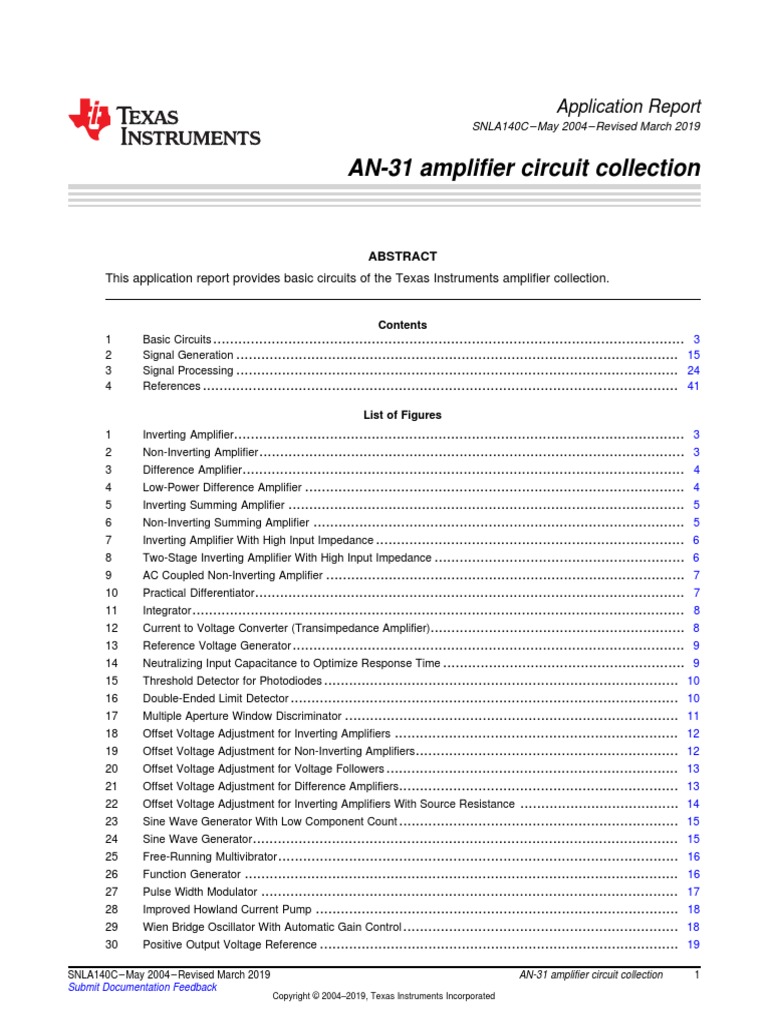 AN-31 Amplifier Circuit Collection PDF | PDF | Amplifier | Electronic ...