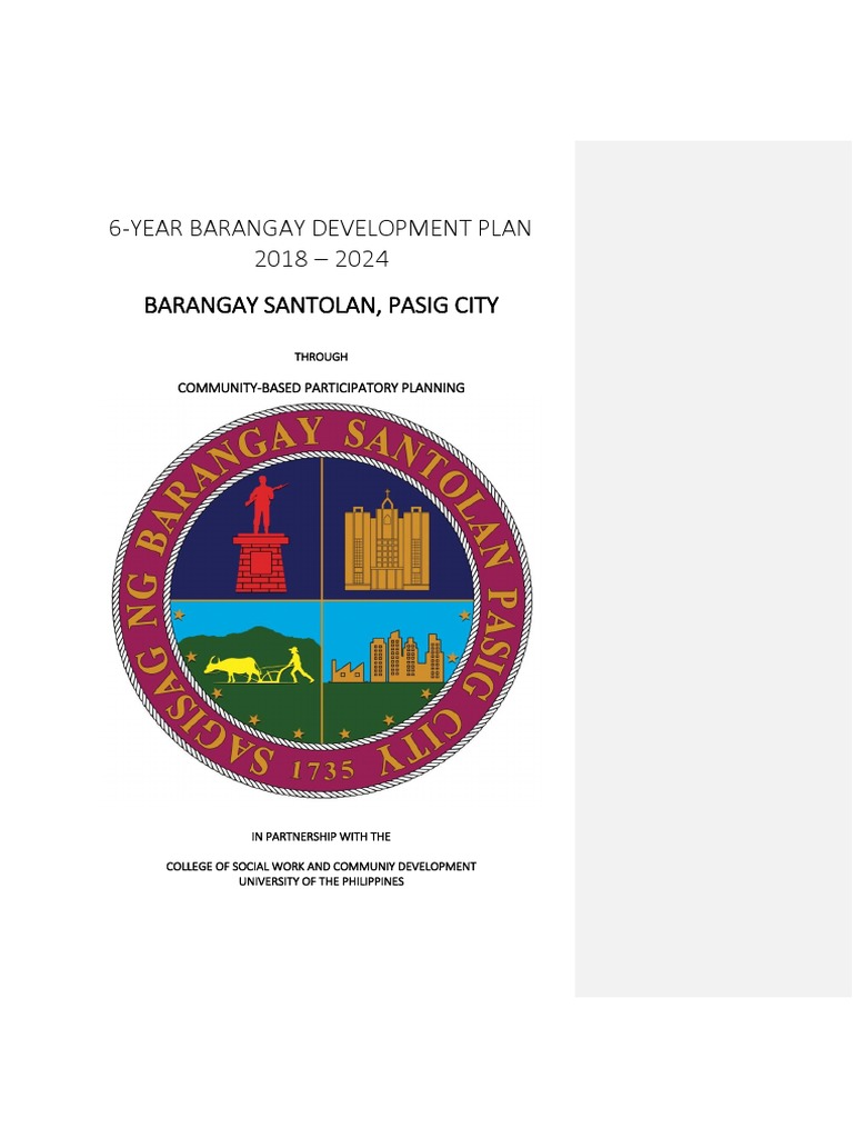 Santolan Barangay Development Plan 2018-2024 | PDF | Municipal Solid ...
