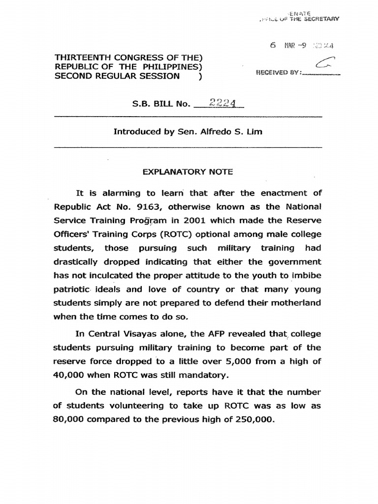 ROTC | PDF | Reserve Officers' Training Corps | Legal Documents