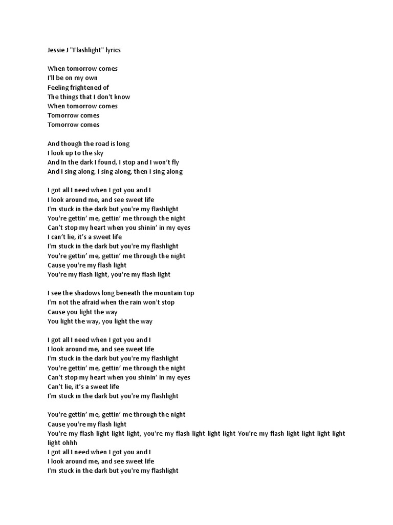 Lirik Lagu Flashlight