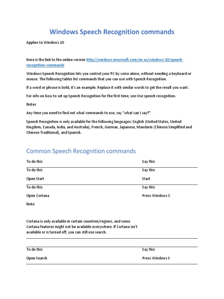 Windows Speech Recognition commands | Computer Keyboard | Letter Case