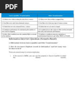 Informatica Interview Questions (Scenario-Based) :: Source Qualifier Transformation Filter Transformation