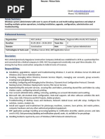 System Admin Mohan Resume