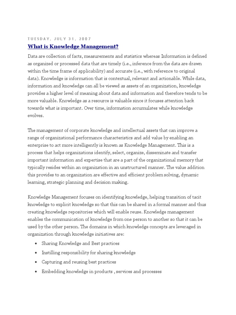 Knowledge Management in PAGCOR Systems | PDF | Knowledge Management ...