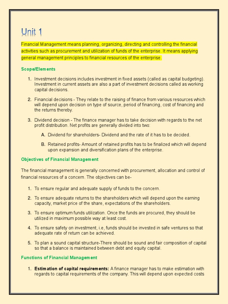 Key Aspects of Financial Management | PDF | Foreign Exchange Market ...
