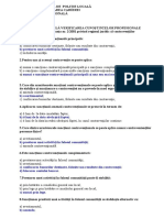 TEST GRILĂ - VERIFICAREA CUNOȘTINȚELOR PROFESIONALE Ordonanţa Nr. 2/2001 Privind Regimul Juridic Al Contravențiilor