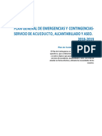 Plan General de Emergencias y Contingencias - Servicio de Acueducto, Alcantarillado y Aseo.
