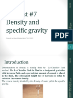 Lab Test #7 Density and Specific Gravity: Construction Materials-CVLE 321