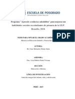 Programa "Aprendo Conductas Saludables" para Mejorar Mis Habilidades Sociales en Estudiantes de Primaria de La I.E.P. Rossello, 2016