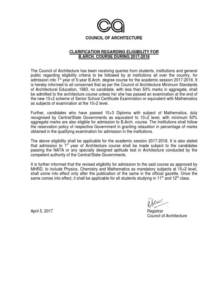 Coa Eligibility PDF University And College Admission Educational