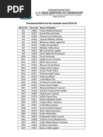 Final Provisional Merit List 2019-20