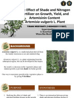 Effect of Shade and Nitrogen on Artemisia vulgaris Growth