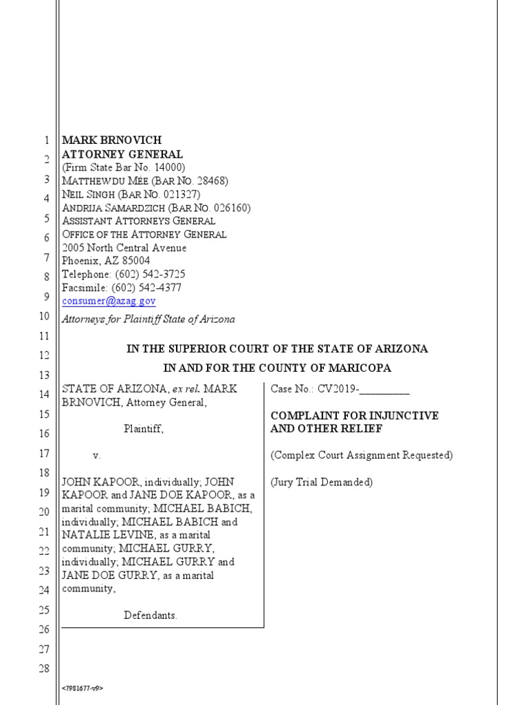 Arizona vs. Insys: Subsys Fraud Case | PDF | Fentanyl | Prosecution