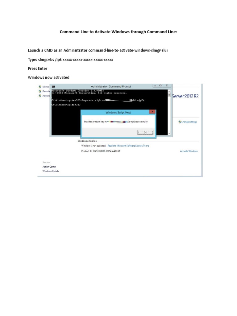 Activate Windows via CMD Instructions | PDF