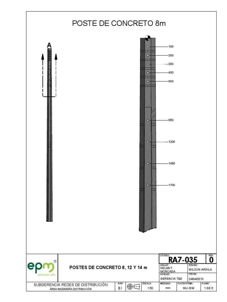 (Referencia Postes de Concreto Octogonal) RA7-035-Completa PDF | PDF