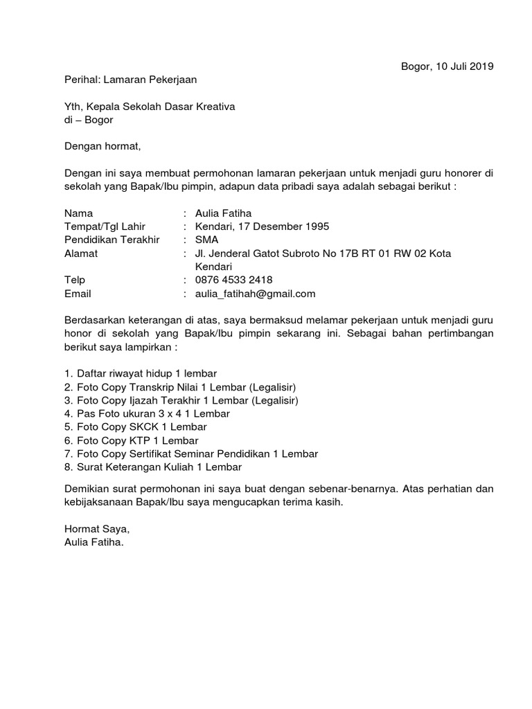 Contoh Surat Penjelasan Lhdn