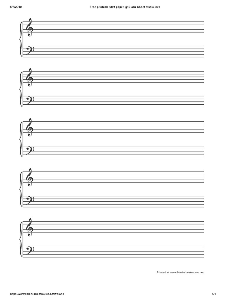 Free printable staff paper at blank sheet music pdf | pdf